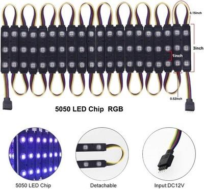 Super Bright RGB Waterproof 5050 SMD 3 LED Module Light Sign Strip Lamp DC 12V