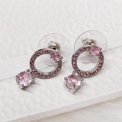 Swarovski Hollow Circle Fresh and Charming Circle Water Drop Earrings
