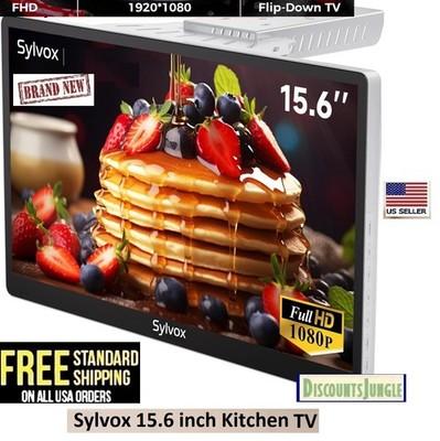 Sylvox 15.6 inch Under Cabinet TV Kitchen 1080P HD Flip-Down RV boat-Non smart