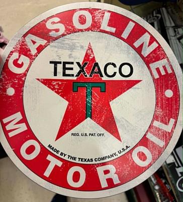 Texaco Gasoline Motor Oil Metal Sign 12 by 12 Inches