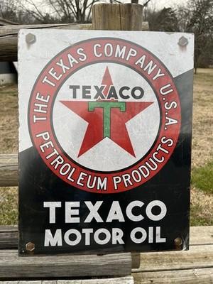 Texaco Petroleum Products Gasoline Metal Sign Tin Vintage Garage Auto Motor Oil