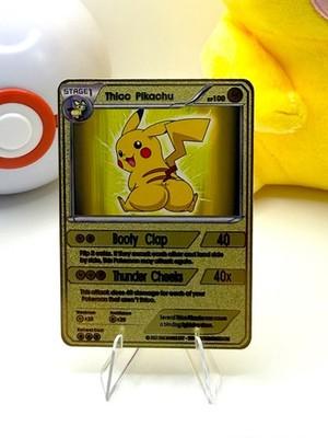Thicc Pikachu - Pokemon Custom-Art Premium Gold Metal Promo Card