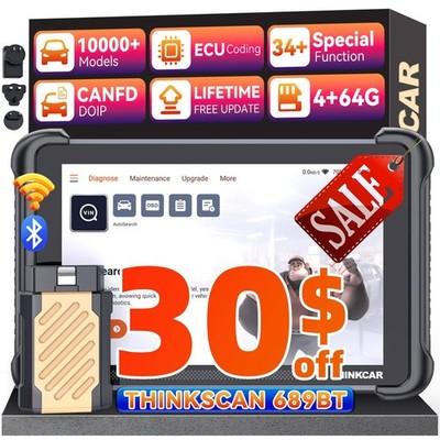 ThinkScan 689BT TPMS Bidirectional OBD2 Scanner ECU Key Coding Lifetime Free