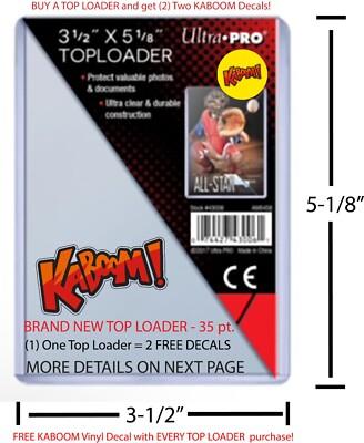 TOP LOADER STICKERS PANINI KABOOM Cards DONRUSS Cards FREE 2 KABOOM DECALS!