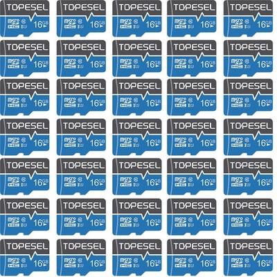TOPESEL 10/100PCS 16GB Micro SD SDHC Memory Card TF SD Card High Speed Wholesale