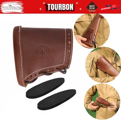 TOURBON Leather Recoil Pad Slip On Shotgun Stock Extension Rifle Buttstock Pad