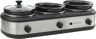 , Triple Slow Cooker, Buffet Server 2.5Qt X 3 Pot, Food Warmer – Stainless