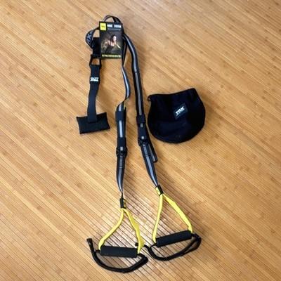 TRX Home Suspension Trainer Straps Set Black/Yellow w Door Anchor, Bag, Guide