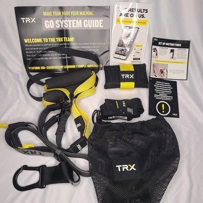 TRX Suspension Trainer Straps Set w/ Carrying Bag & Setup Guide Black/Yellow
