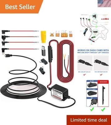 Type C Dash Cam Hardwire Kit, MicroUSB & Mini USB 15ft Power Cable with Low V...