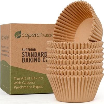 Unbleached Parchment Cupcake Liners 225pcs - Standard Paper Muffin Liners Cups