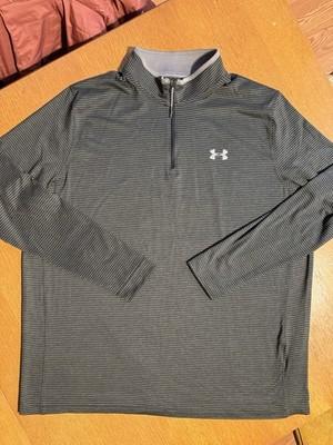 Under Armour ColdGear Infrared 1/4 Zip 2XL Gray Stripe Pullover Loose Fit UA