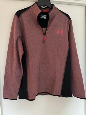 Under Armour ColdGear Infrared Performance 1/4 Zip Men Pullover Top Red 1259826