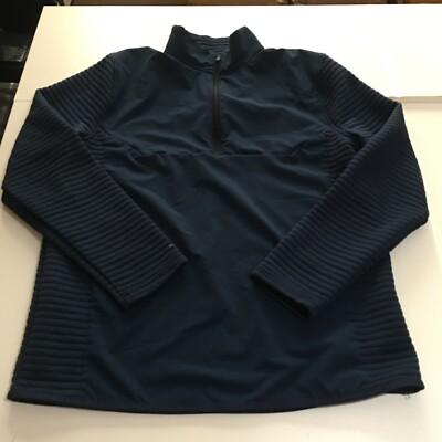Under Armour Men’s Medium Quarter Zip Pullover Blue Coldgear Golf Loose