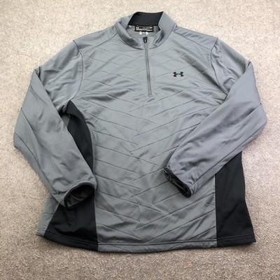 Under Armour Pullover Mens 2XL Gray ColdGear 1/4 Zip Long Sleeve Athletic Top