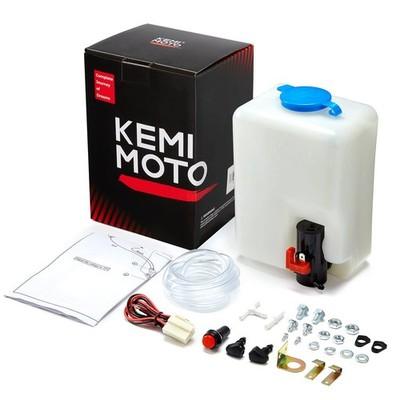 Universal Car Windshield Washer Pump Washer Fluid Reservoir Bottle Kit with P...