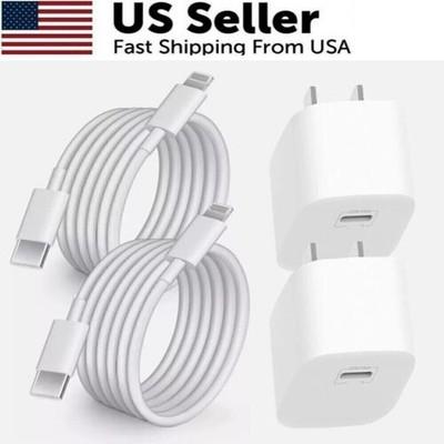 US 2pack iPhone 14 13 12 11 Pro Max Xs XR 8 7 6s Plus Super Fast Charger Type C