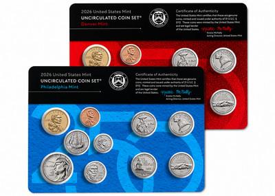 US Mint Uncirculated Coin Set 2026 Dual date Penny. IN HAND