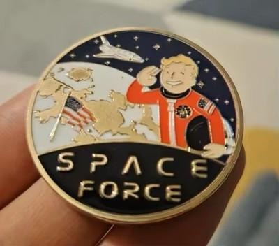 Vault Boy Fallout Themed USA Space Force Commemorative Challenge Coin Gamer Gift