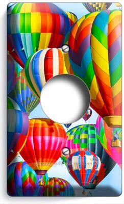 VIBRANT HOT AIR BALLOONS LIGHT SWITCH OUTLES WALL PLATE TRAVEL AGENCY ROOM DECOR