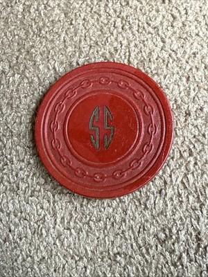 Vintage 1933 "SS" Selvin Scott Illegal Casino Gambling Chicago Poker Chip (TD)