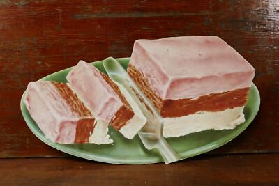 Vintage 1950s Grocery Store Restaurant Neapolitan Ice Cream Cardboard Litho Sign