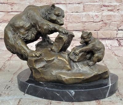 Vintage Austrian Hot Cast Bronze Golden Bear Cub Vienna Statue Sculpture Decor