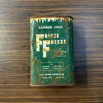 Vintage Earl Scheib Enterprises Sealed FRIGEE FREEZE Collectible Tin Can