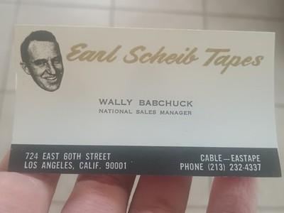 Vintage Earl Scheib Tapes Los Angeles, CA Business Card 1960's