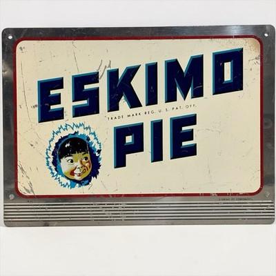 Vintage Eskimo Pie Ice Cream Metal Sign Chocolate Candy Gas Station Advertising