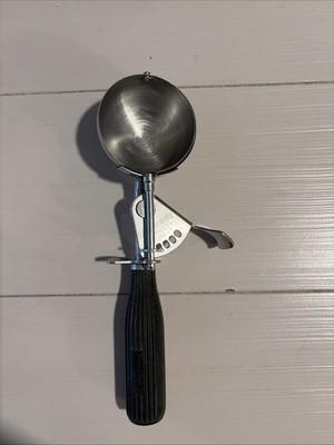 Vintage Hamilton Beach Stainless Ice Cream Scoop Model 65 Black Handle Green Cap