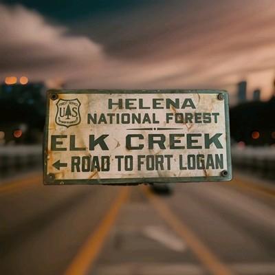 Vintage Helena-Lewis Clark National Forest Porcelain Sign Montana Texas Wyoming