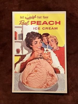 Vintage Ice Cream Advertising Mounted on Cardboard 20”x13”
