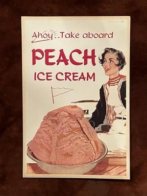 Vintage Ice Cream Advertising Mounted on Cardboard 20”x13”