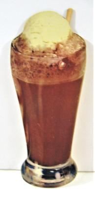 Vintage Ice Cream Parlor Diner Ice Cream Float 9" Die Cut Cardboard Sign