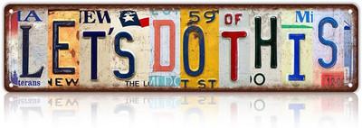 Vintage Let'S Do This Wall Decor Street Signs Bar Metal Tin Signs 16 X 4 Inches