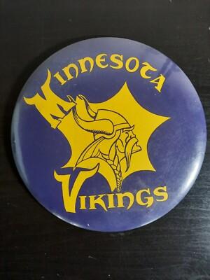 Vintage NFL Minnesota Vikings Football Huge ! Pinback Button 6" - Made In USA