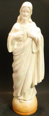 Vintage Norcrest Iridescent Porcelain Jesus Statue 12" x 4" Excellent Condition