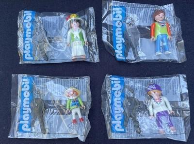 Vintage Playmobil Female Figures Keychain Lot Of 4 1998 Pirate, Flowers, Child