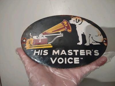 VINTAGE RCA RADIO TV DEALER PORCELAIN METAL SIGN TUBE REPAIR SERVICE NIPPER DOG