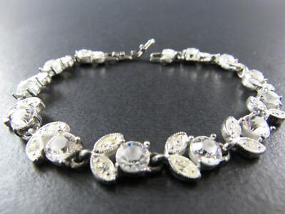 VINTAGE SILVER TONE CLEAR RHINESTONES (N3)