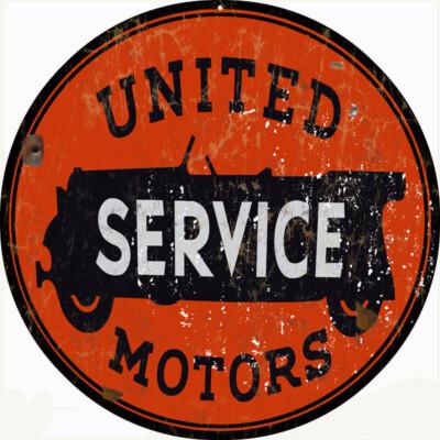 Vintage Style Metal Sign United Service Motors 30x30