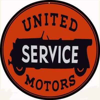 Vintage Style Metal Sign United Service Motors 30x30