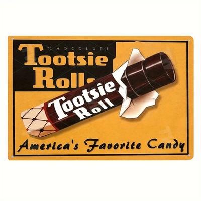 Vintage TOOTSIE ROLL Candy Tin Metal Sign Victorian Style Protected 8x12