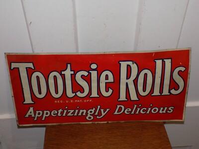 Vintage Tootsie Rolls Appetizingly Delicious Tin Sign
