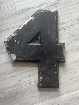 Vintage Wagner Sign Service Cast Aluminum Marquee Letter “4”