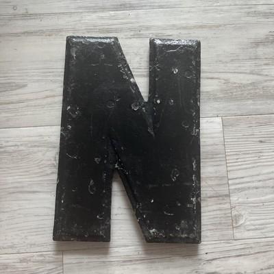 Vintage Wagner Sign Service Cast Aluminum Marquee Letter “N”