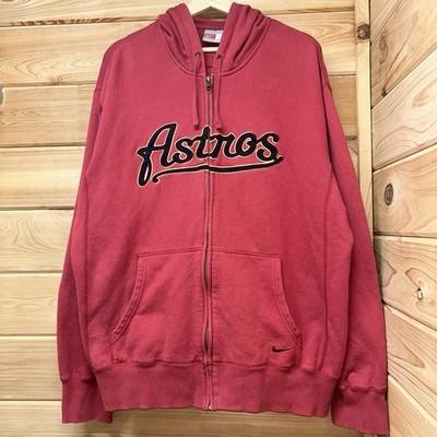 Vintage Y2K Houston Astros Maroon Dark Red Nike Team Zip Up Hoodie Jacket Rare