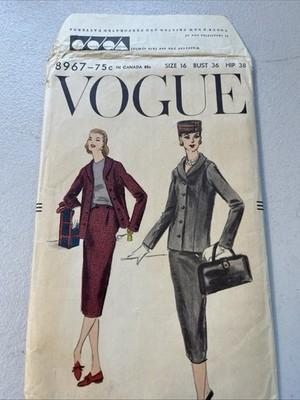 VOGUE 1956 2 Piece Suit Patterns Used Complete Instructions