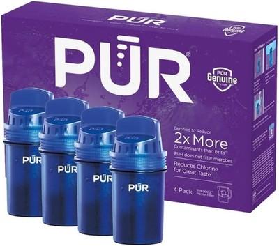 Water Pitcher & Dispenser Replacement Filter 4-Pack, Genuine Filter, 2-In-1 Pow